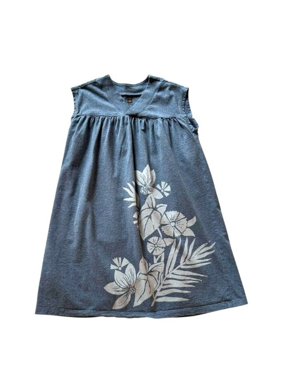 Tea Collection | Little Girl Blue & White Floral Print Dress Size 6